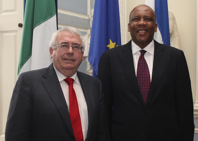 Minister for Trade and Development, Joe Costello T.D. with His Majesty King Letsie III of Lesotho