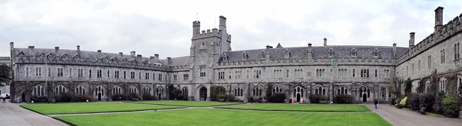 The Long Hall and the Clock Tower of the UCC quadrangle 